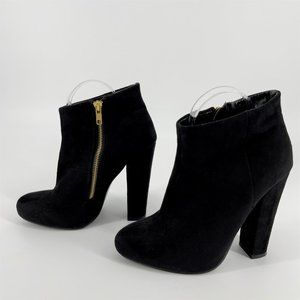 Diba Black Faux Suede Booties - Size 8
